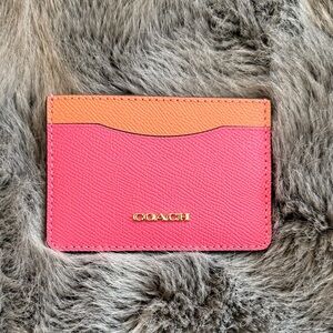 Coach Vibrant Pink and Orange Card Case